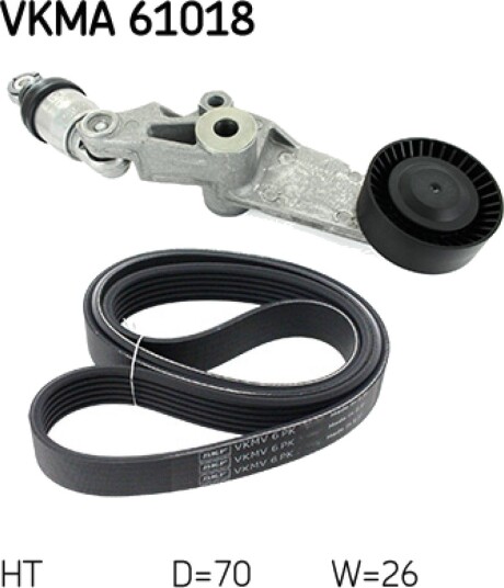 Kileremsett SKF VKMA 61018