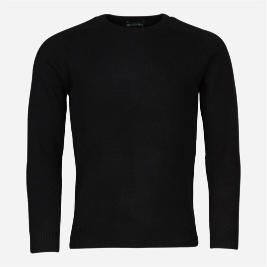 Alan Paine Crew Neck Lambswool - Black Alan Paine Crew Neck Lambswool - Black