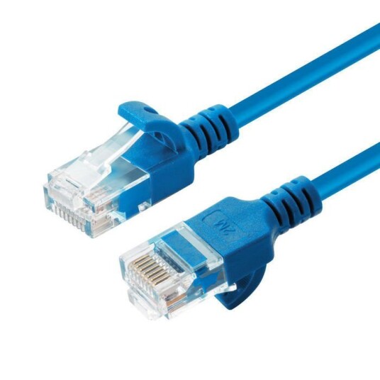 MicroConnect Nettverkskabel RJ45 Cat6a U/UTP Slim 20m Blå