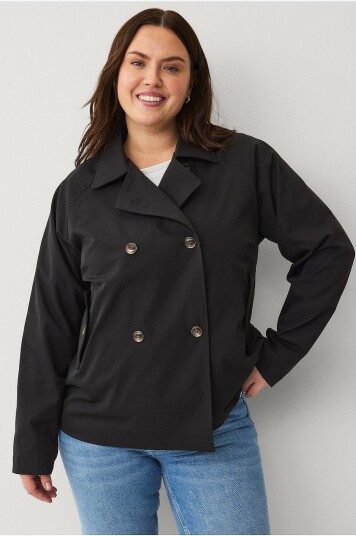 Zizzi Trenchcoat caCanillas L/S Jacket Svart
