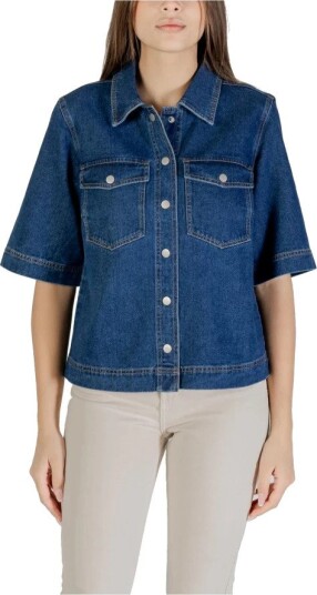 ONLY Onlbelle S/S SHIRT DNM Dark Blue Denim S ONLY Onlbelle S/S SHIRT DNM Dark Blue Denim S
