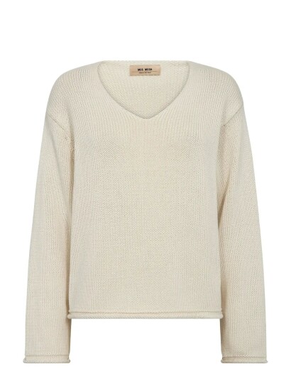 MOS MOSH Mmbine Ls V Neck Knit Beige M