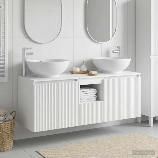 vidaXL Baderomsskapsett 3 stk. Hvit 49,5 x 44,5 x 65 cm Konstruert tre vidaXL Baderomsskapsett 3 stk. Hvit 49,5 x 44,5 x 65 cm Konstruert tre