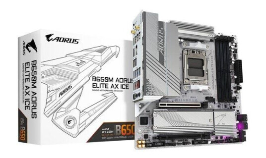 Gigabyte B650M AORUS ELITE AX ICE Hovedkort med Wi-Fi 6E og DDR5-minne Gigabyte B650M AORUS ELITE AX ICE Hovedkort med Wi-Fi 6E og DDR5-minne