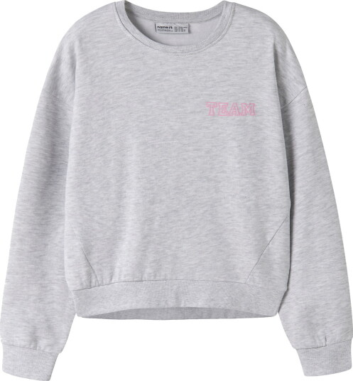 Name It Collegegenser NkfVima Light Grey Melange/Team Name It 9 10 år (134 140) Collegegenser Grå Rosa