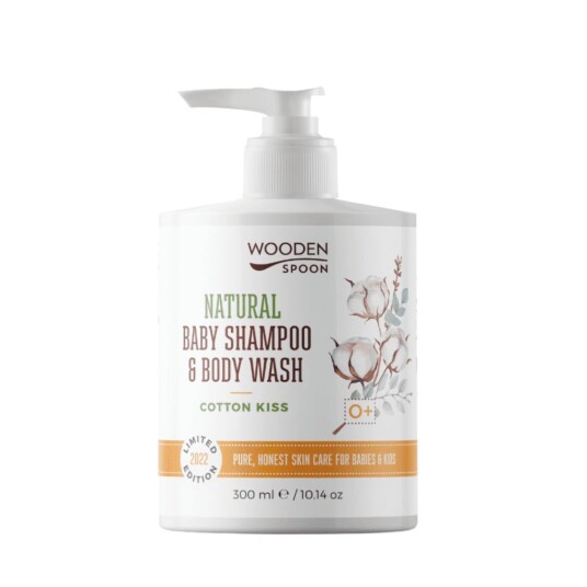 Wooden Spoon Baby Shampoo & Body Wash Cotton Kiss 300 ml Wooden Spoon Baby Shampoo & Body Wash Cotton Kiss 300 ml