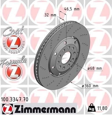ZIMMERMANN 100.3347.70 Bremseskive