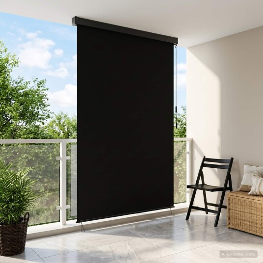 vidaXL Rullegardin Svart 100 x 250 cm Stoff og Aluminium