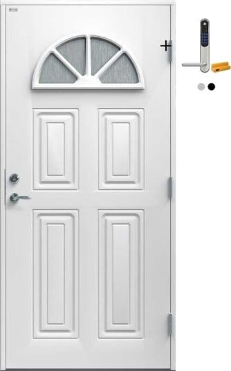 Ytterdør Diplomat Cristine Cotswold Glass med Yale Doorman Classic Home