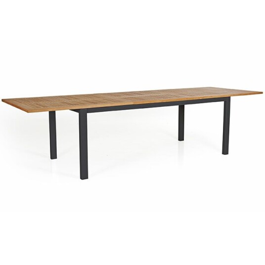 Brafab Lyon spisebord 100 x 224 304 cm svart/teak