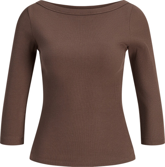 JJXX Jxfifi Str 3/4 Boatneck Top Jrs Noos Brown L