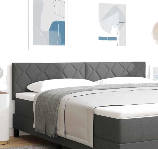 Hodegjerde med Diamantblokkdesign Mørkegrå 180 cm Stoff