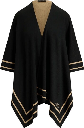 Lauren Ralph Lauren Two Tone Ruana Black ONE SIZE