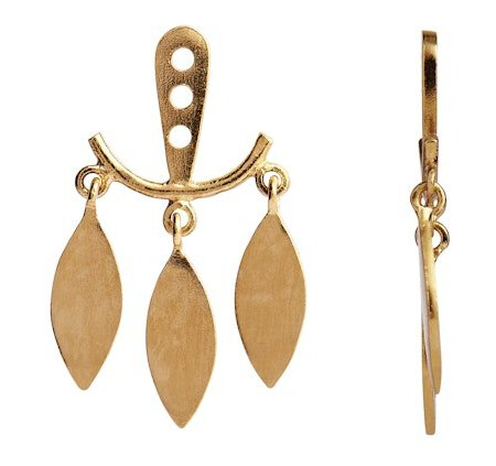 Stine A Jewelry Dancing Three Leaves Behind Ear Forgylt Sølv Sterling 925 Stine A Jewelry Dancing Three Leaves Behind Ear Forgylt Sølv Sterling 925