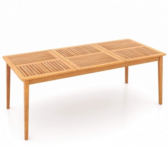 Hagebord akasietre 200 x 90 cm stort terrassebord for 8 personer naturell