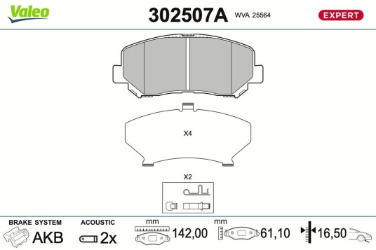 Bremseklosser VALEO 302507A