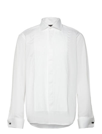 Oscar Jacobson Reg Fit Cut Away Tuxedo Double Cuff Shirt - White - 41