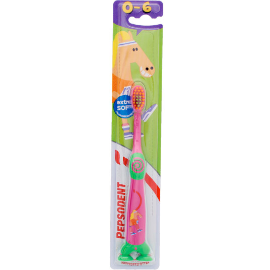 Pepsodent Barnetannbørste Extra Soft 0 6 år PINK