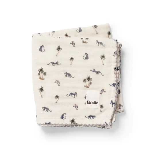 Elodie Details Bamboo Muslin Blanket Garden Leo's Resort Cream ONE SIZE Elodie Details Bamboo Muslin Blanket Garden Leo's Resort Cream ONE SIZE