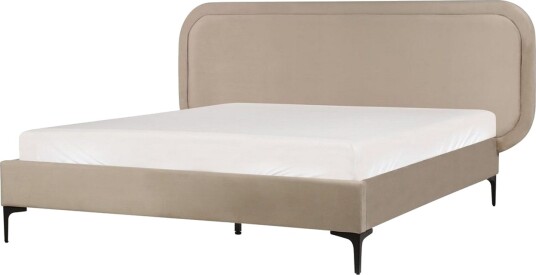 Dubbelsäng Beliani Suzette med lamellram Beige 140x200 cm Beige 160x200 VALUE_MISSING_4
