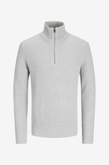 Jack & Jones Genser jjePerfect Knit Half Zip SN Grå