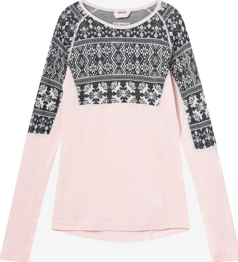 Bagheera Baselayer trøye Merino Dalecarlian Top JR Rosa