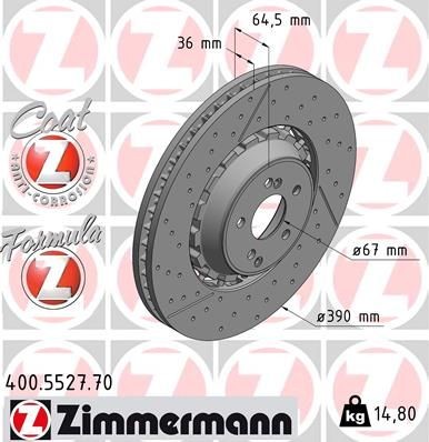 Bremseskive ZIMMERMANN 400.5527.70