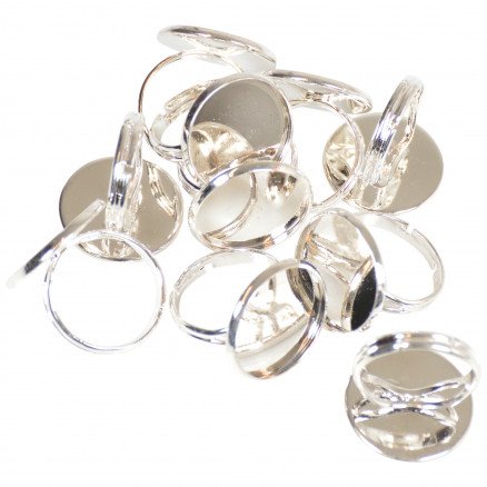 Infinity Hearts Finger Ring DIY Iron Silver 18mm 10 stk 