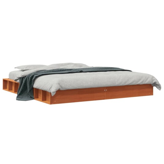vidaXL Sengeramme brun 180x200 cm heltre furu 8721012315747 vidaXL Sengeramme brun 180x200 cm heltre furu 8721012315747