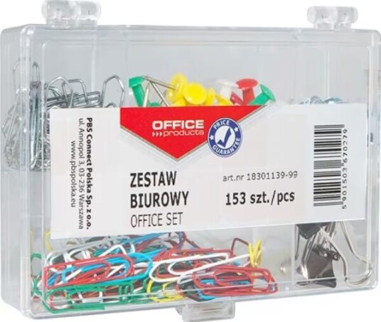 Kontorprodukter KONTORSETT. KONTORPRODUKTER PLASTKASSE PINNER KLIPPER KLIPPER MIKS153STK 18301139-99