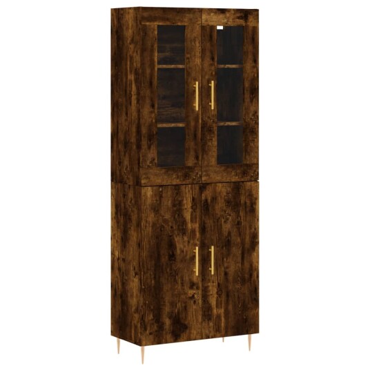 vidaXL Highboard røkt eik 69,5x34x180 cm konstruert tre 8720845476281