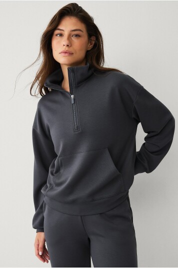 Ellos Studio Collegegenser Tech Sweat Halfzip Grå Ellos Studio Collegegenser Tech Sweat Halfzip Grå