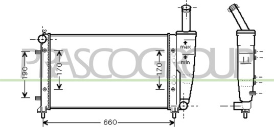 PRASCO FT340R004 Radiator motorkjøling