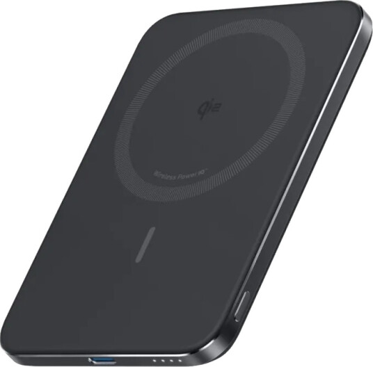 Anker Maggo - Trådløs Nødlader - 5000 Mah - 20 Watt - 3 A (Usb-C, Trådløs Lading) - På Kabel: Usb-C - Svart