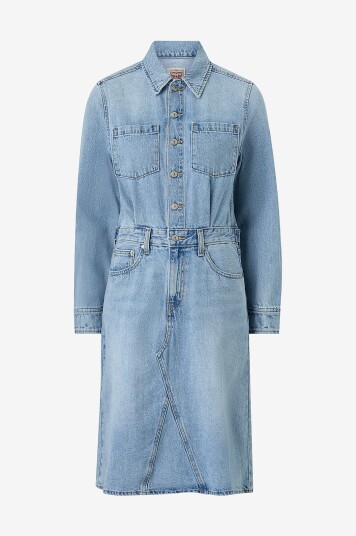 Levi's Denimkjole LS A Line Western Blå Levi's Denimkjole LS A Line Western Blå