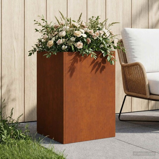 vidaXL Hageblomsterpotte Rusten 40 x 40 x 75 cm Cortenstål