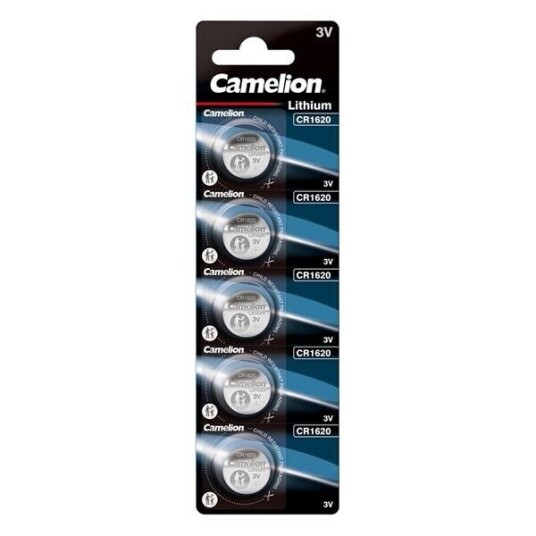 Camelion CR1620 litiumknappcellebatteri 3V 5-pk Camelion CR1620 litiumknappcellebatteri 3V 5-pk