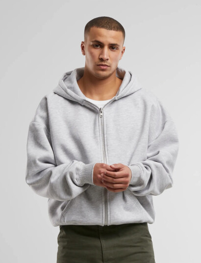Prohibited Oversized Zip-Hoodie - Grey - M