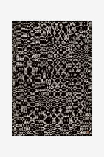 KM Home Gåsøye Håndvevd Ullteppe 200x300 cm Svart/Hvit