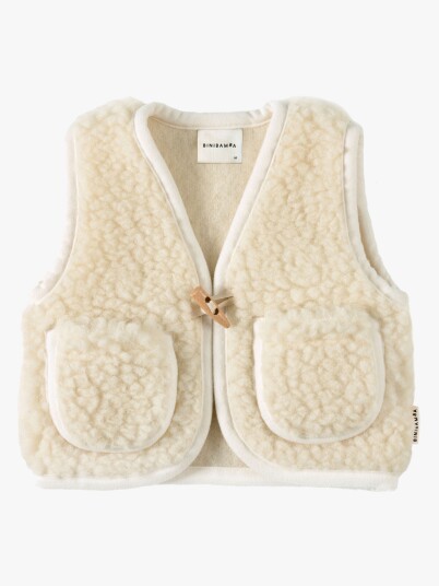 Binibamba Merino Snuggle Vest Milk 6 12 md.