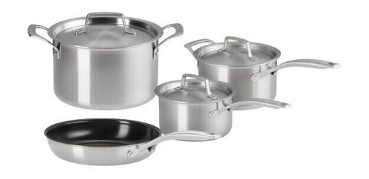 Le Creuset   Essential 3 ply grytesett 4 deler inkl stekepanne stål/keramisk