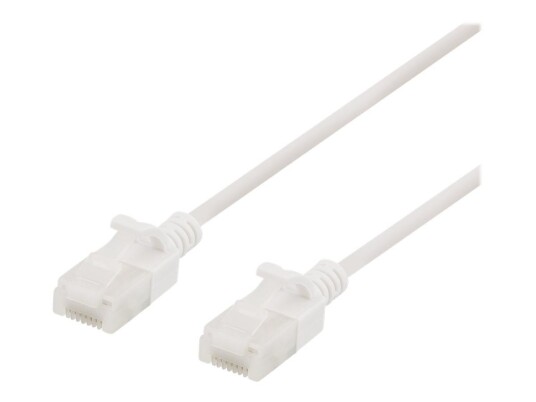 Deltaco 1m Cat6a U/UTP Nettverkskabel - Halogenfri - Hvit