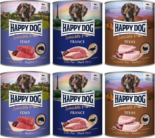 Happy Dog Våtfôr Pure Blandet Sensible Pure 6 X 800 G