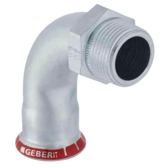 Geberit Mapress Galvanisert Bend med Utvendige Gjenger Pressfitting 28mmx1" / 90°