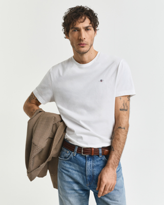 Klassisk t-skjorte i regular-fit WHITE 5XL