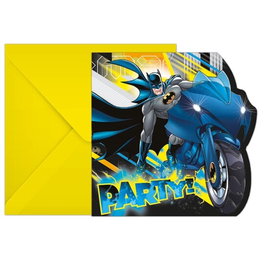 Globos Europe Invitasjonskort Batman - 6-pakning Globos Europe Invitasjonskort Batman - 6-pakning