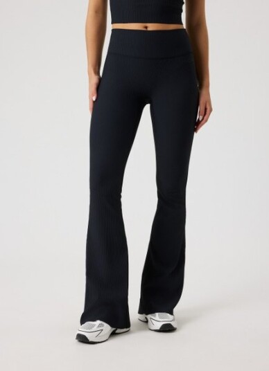 Björn Borg Studio Ribbed Flare Tights Svart Black S Björn Borg Studio Ribbed Flare Tights Svart Black S