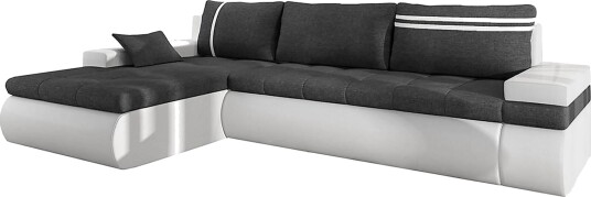 Lavona Divansovesofa Venstre - Mørkegrå/Hvit