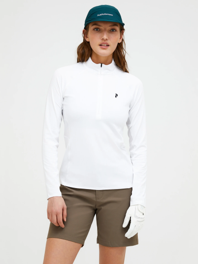 Peak Performance Core Half Zip Baselayer Women Hvit L