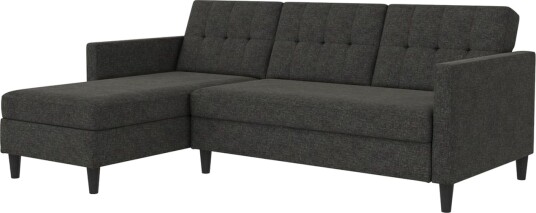 Sovesofa Hartford 213x153x82 cm Antrasitt Linstoffutseende 100 % polyester 213x153x82 cm Antrasitt Linstoffutseende 100 % polyester